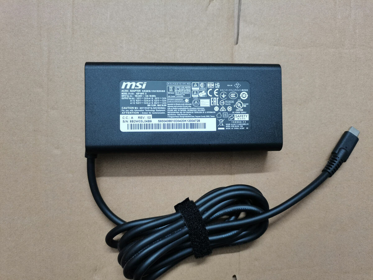 Original 20V 4.5A 90W USB-C Charger ADP-90FE D For MSI Prestige 15 A10SC-010US
