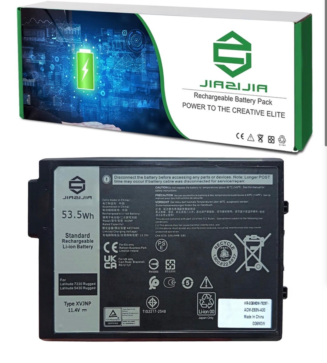 OEM NEW 11.4V 53.5Wh XVJNP battery For Dell Latitude 5430 7330 Rugged Extreme