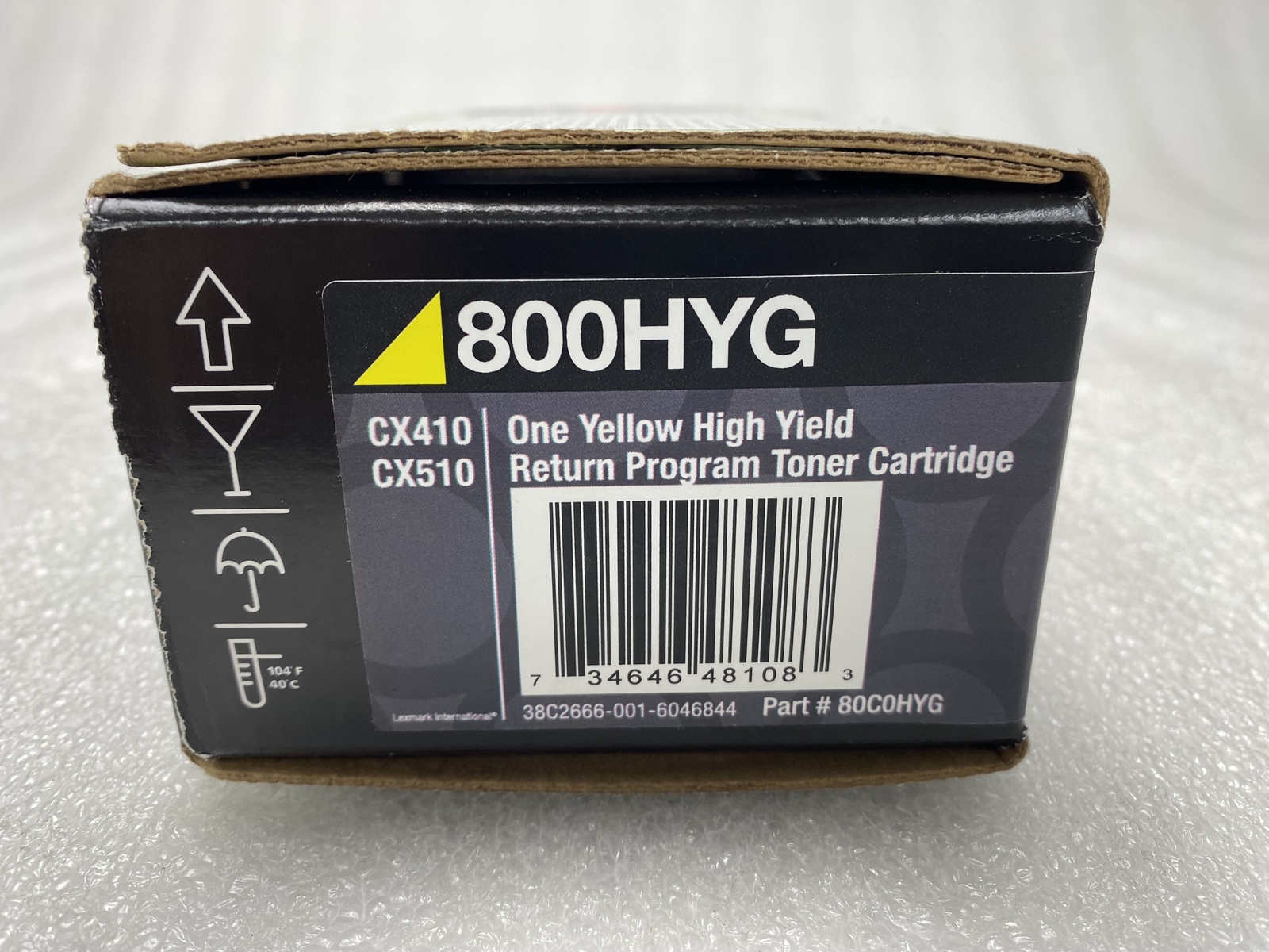 80C0HYG Original OEM Lexmark 800HYG Toner, Yellow High Yield Genuine Sealed