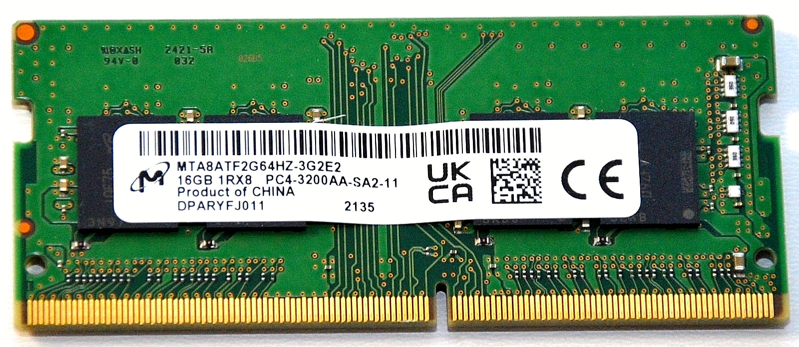 MTA8ATF2G64HZ-3G2E2, L67710-001, MICRON 16GB 1RX8 PC4-3200 DDR4 SODIMM