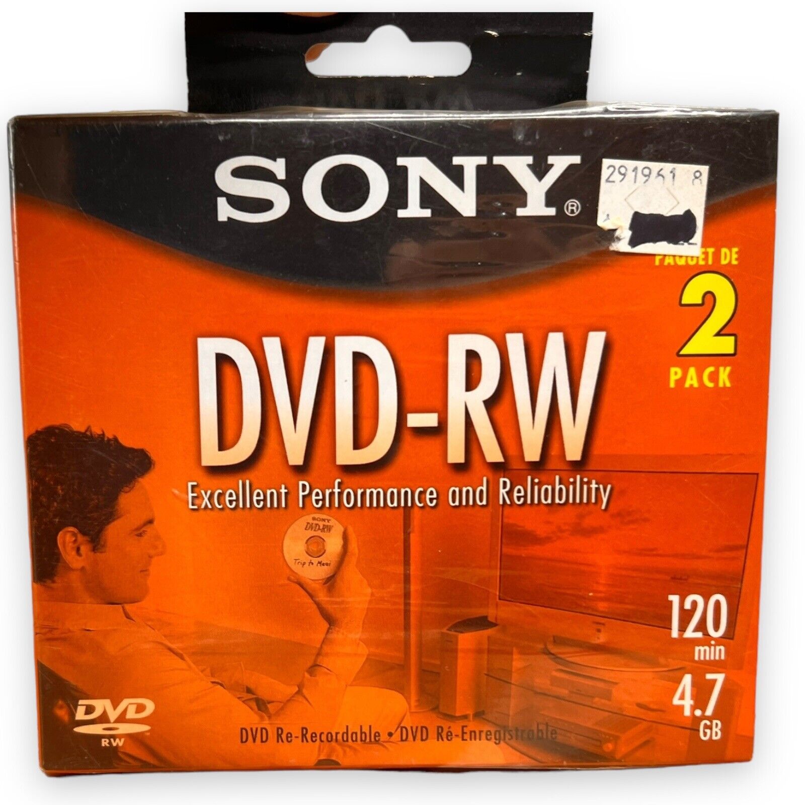 Sony DVD-RW 2 Pack Discs 120 min Re-Recordable 4.7 GB