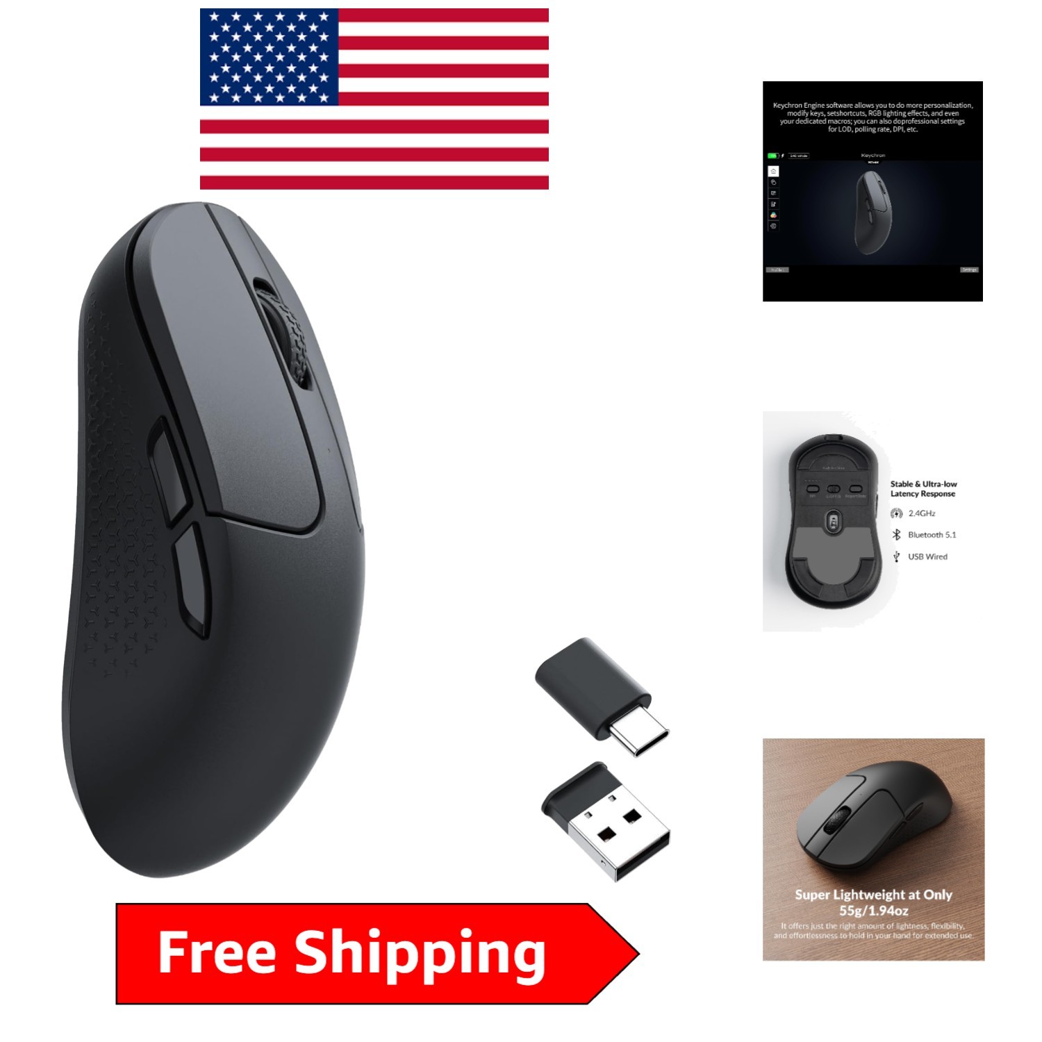 Lightweight M3 Mini Wireless Gaming Mouse - PixArt 3395 Sensor & 70-Hour Battery