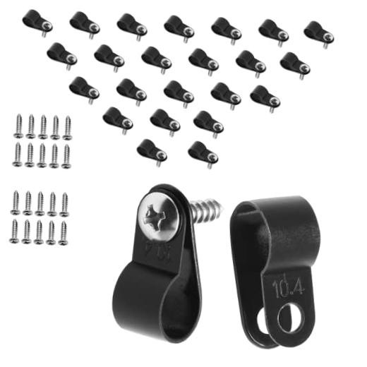 3/8 Inch R-Type Cable Clamps, 120pcs Nylon Wire Cable 3/8 inch/10.4mm Black