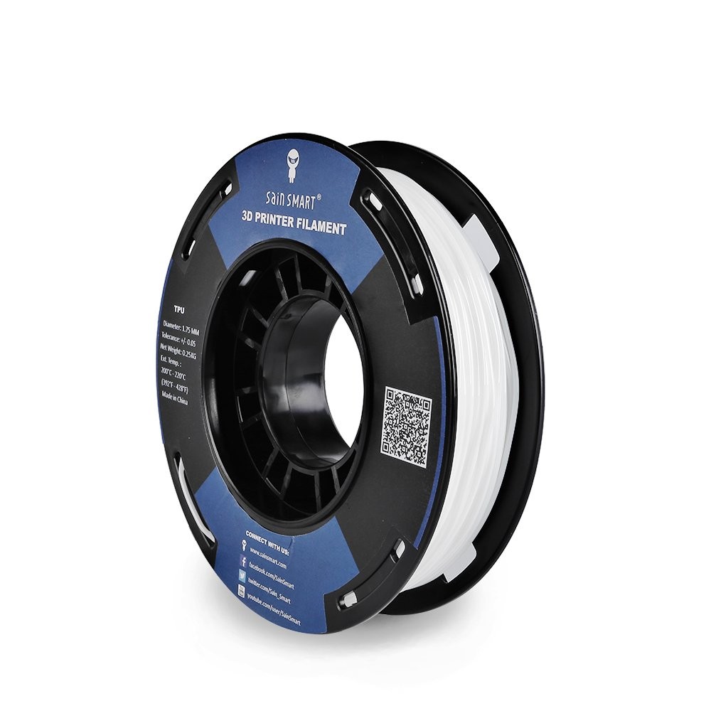 TPU-WHT-0.25KG1.75 1.75mm 250g Flexible 3D Printing Filament, Dimensional