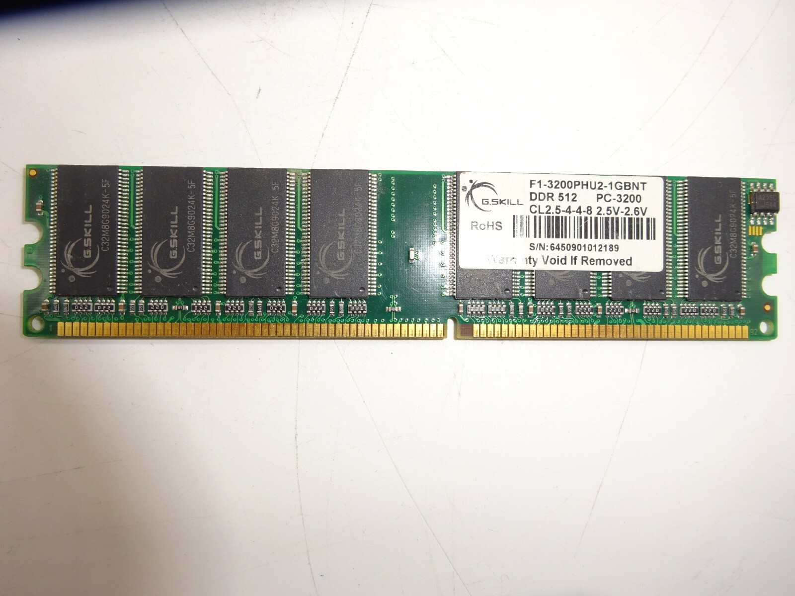 G.SKILL RAM 512MB (1x512MB) (1x F1-3200PHU2-1GBNT PC-3200) DDR1 for PC #471