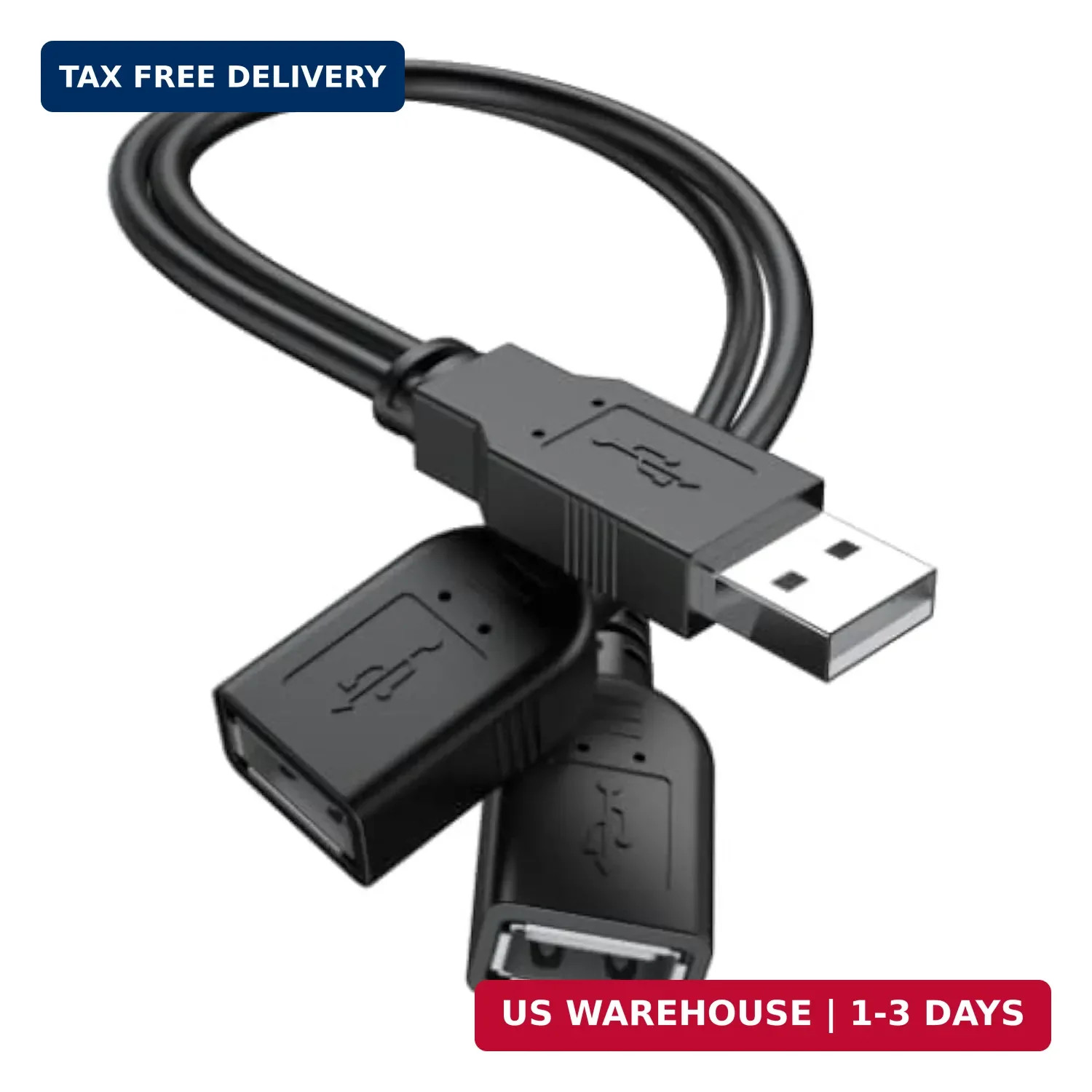 [2026 Upgraded] USB 2.0 A Male to 2 Dual USB Female Jack Y Splitter Hub Power Co