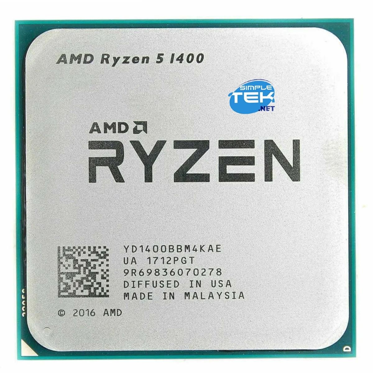 AMD Ryzen 5 1400 CPU AM4 Bulk Tray Without Integrated GPU Video Card