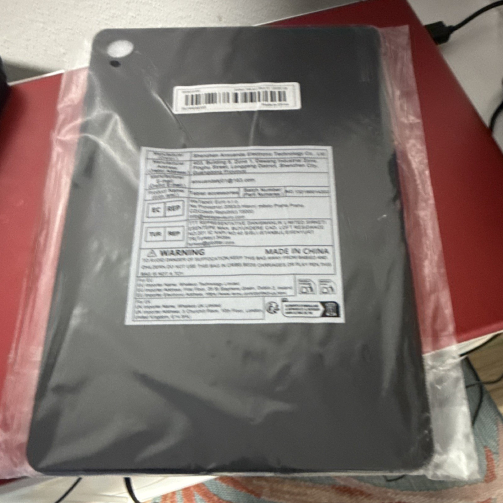 Black Rigid Plastic Tablet Back Cover Case with Camera Cutout