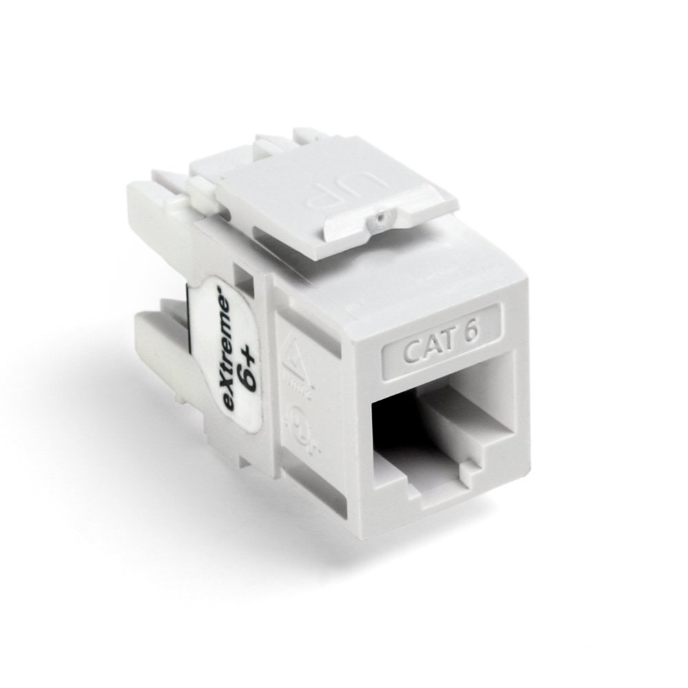 Leviton Extreme 6 White Electronic Cable Connector QuickPort Compatible 25 Pack
