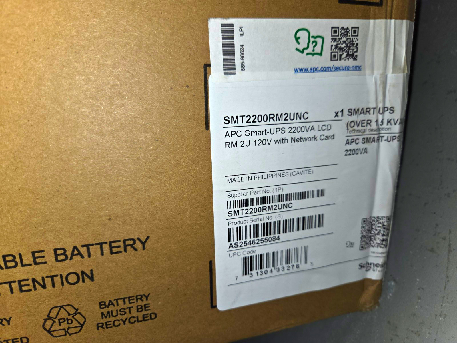 APC SMT2200RM2UC 2200VA 2U Rackmount Smart UPS with Automatic Voltage Regulation