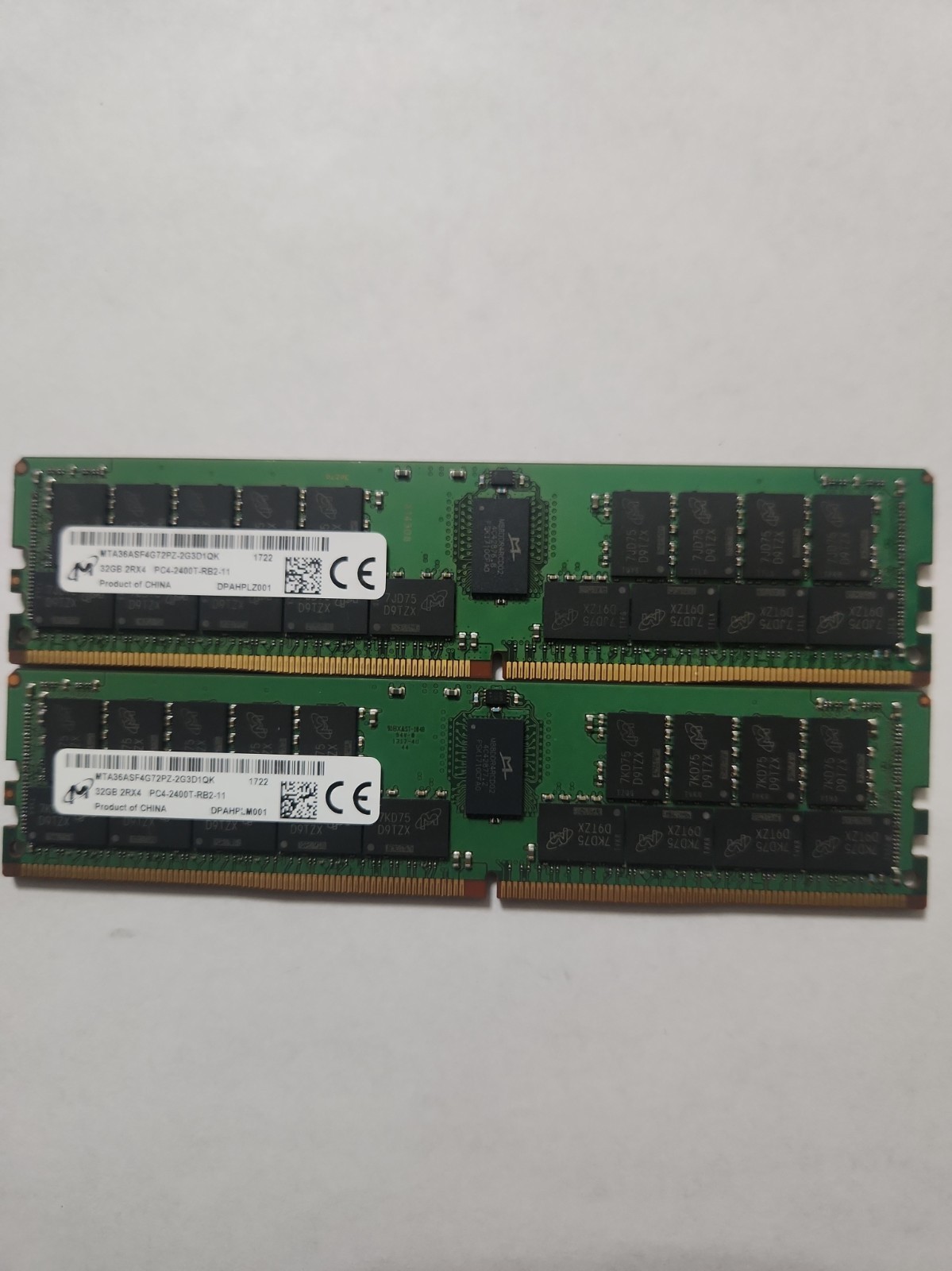 Micron 64gb Kit 2x32GB 2Rx4 PC4-2400T-RB2-11 Server RAM Memory Rdimm