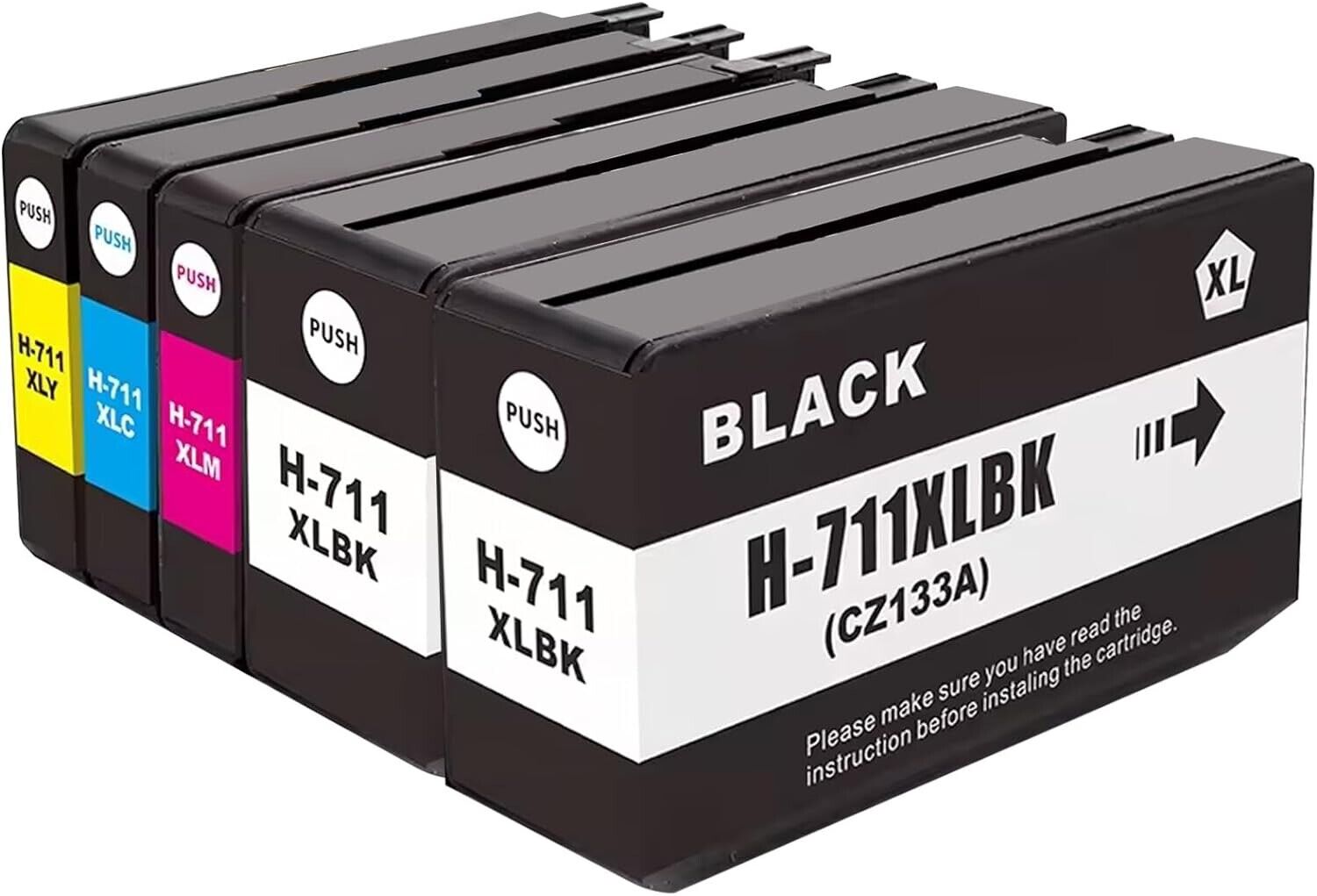 High-Yield 711XL Ink Combo Pack for HP DesignJet - 5 Pack - NEW