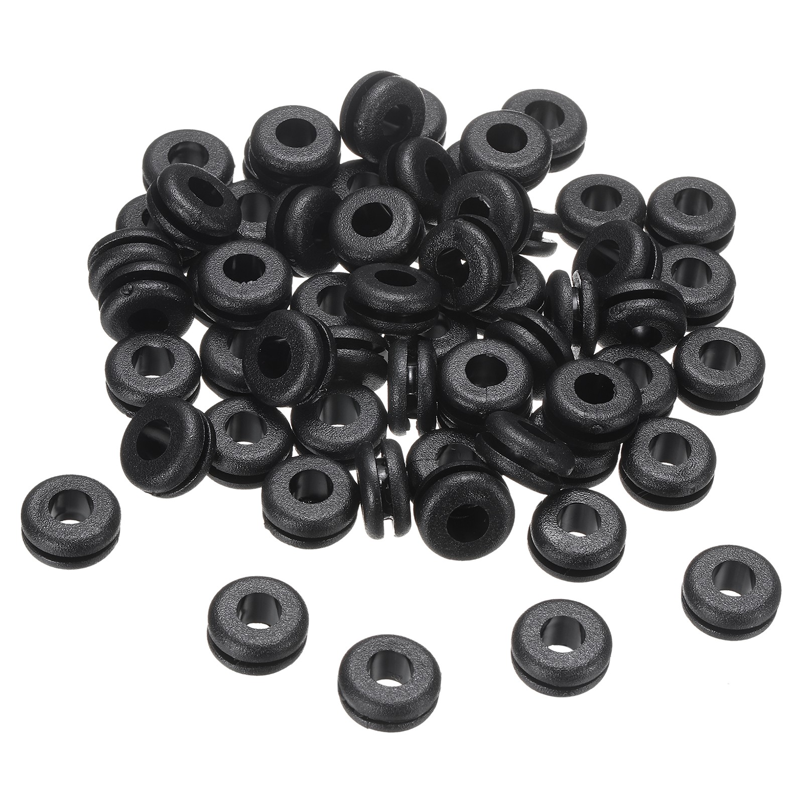60Pcs, 6x10mm Rubber Grommets, Firewall Grommet Automotive for Wiring, Black