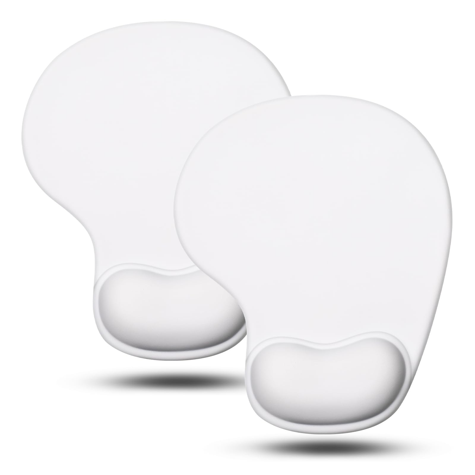 JIKIOU Ergonomic Mouse Pad with Gel Wrist Rest 2 Pack, Portable Small Blank
