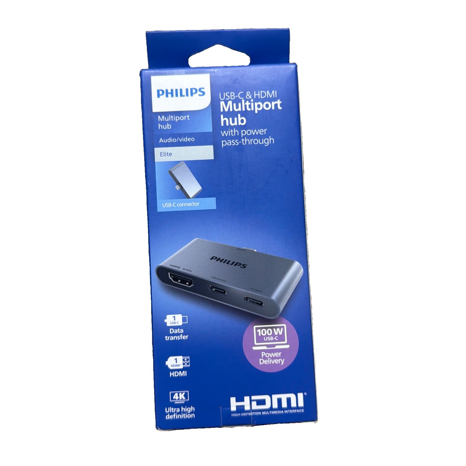 PHILIPS Multiport HUB With Power Pass-Through USB-C & HDMI 100 Power Delivery