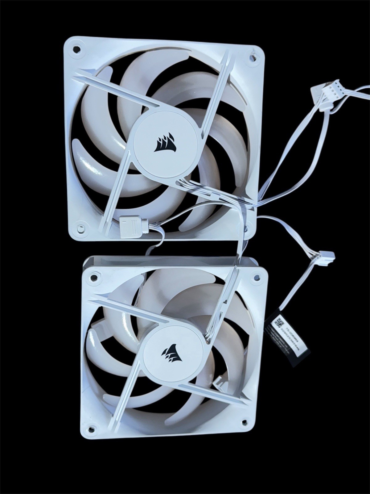 Lot of 2 Corsair RS120 ARGB White 120mm PWM 5V RGB Fans – NEW No Box