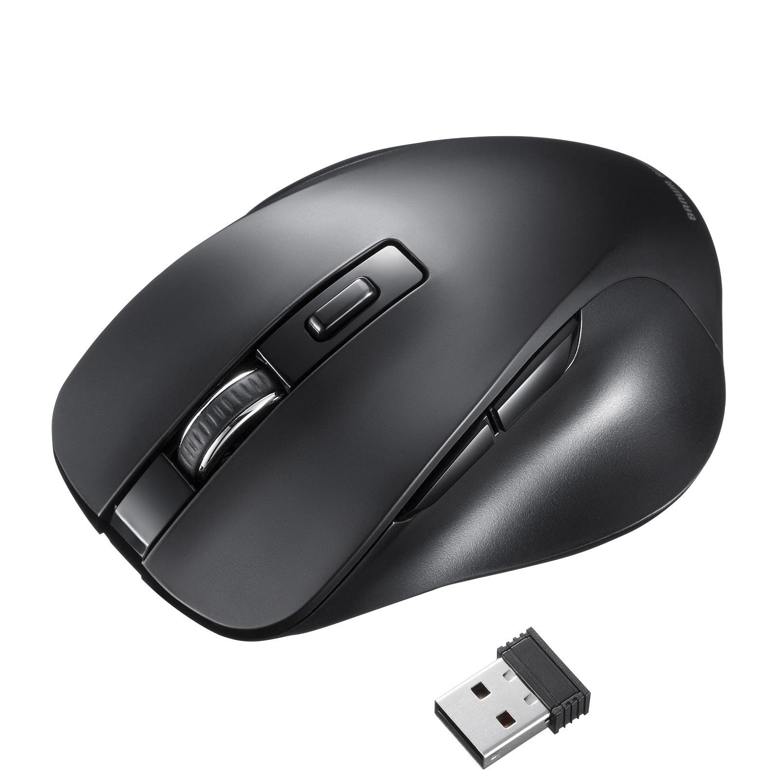 Sanwa Supply Wireless Blue LED Mouse, 5 Buttons, Black MA-WB518BK