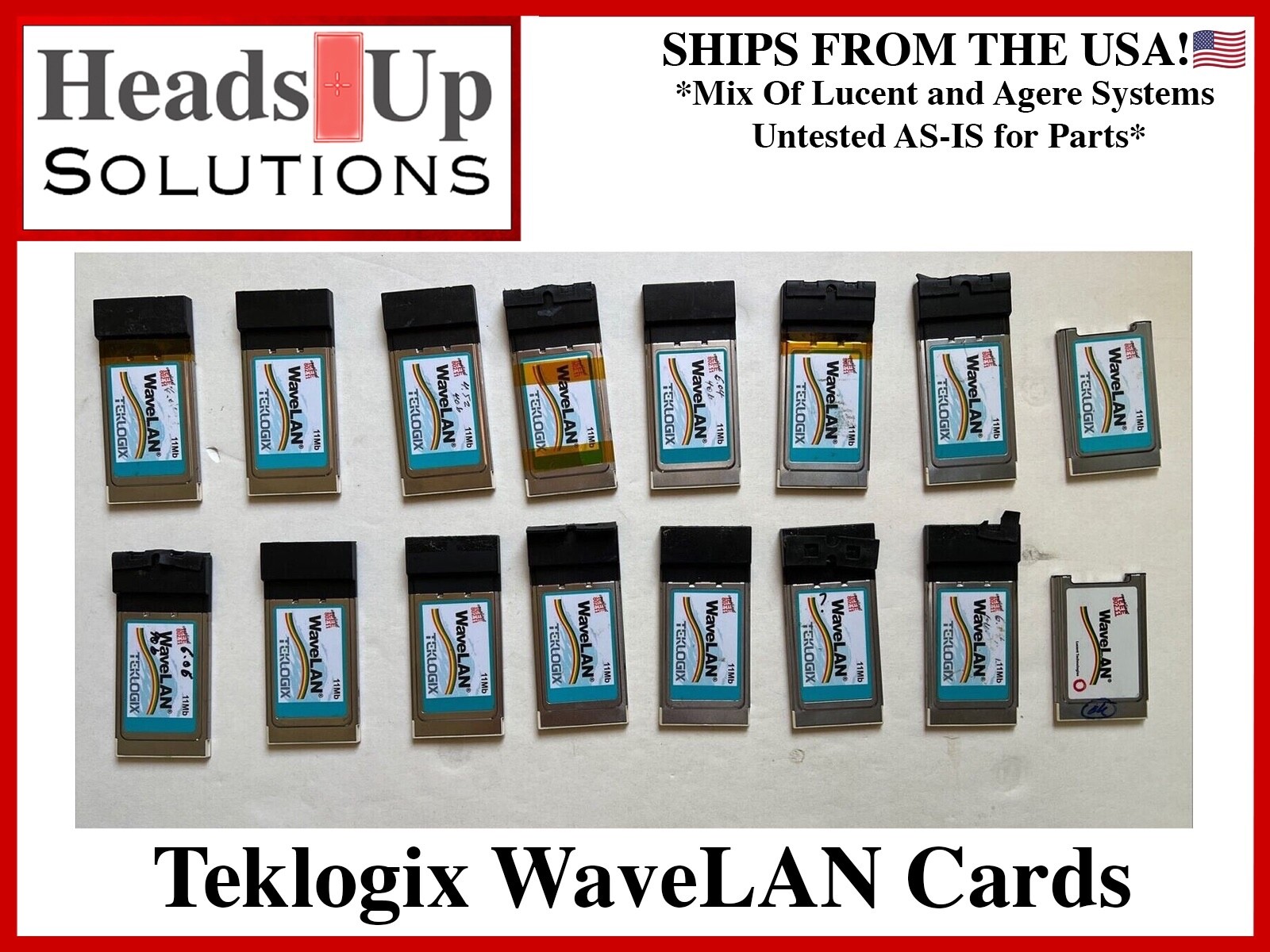 Teklogix  WaveLAN Cards Mix Of Lucent and Agere Systems Untested AS-IS for Parts