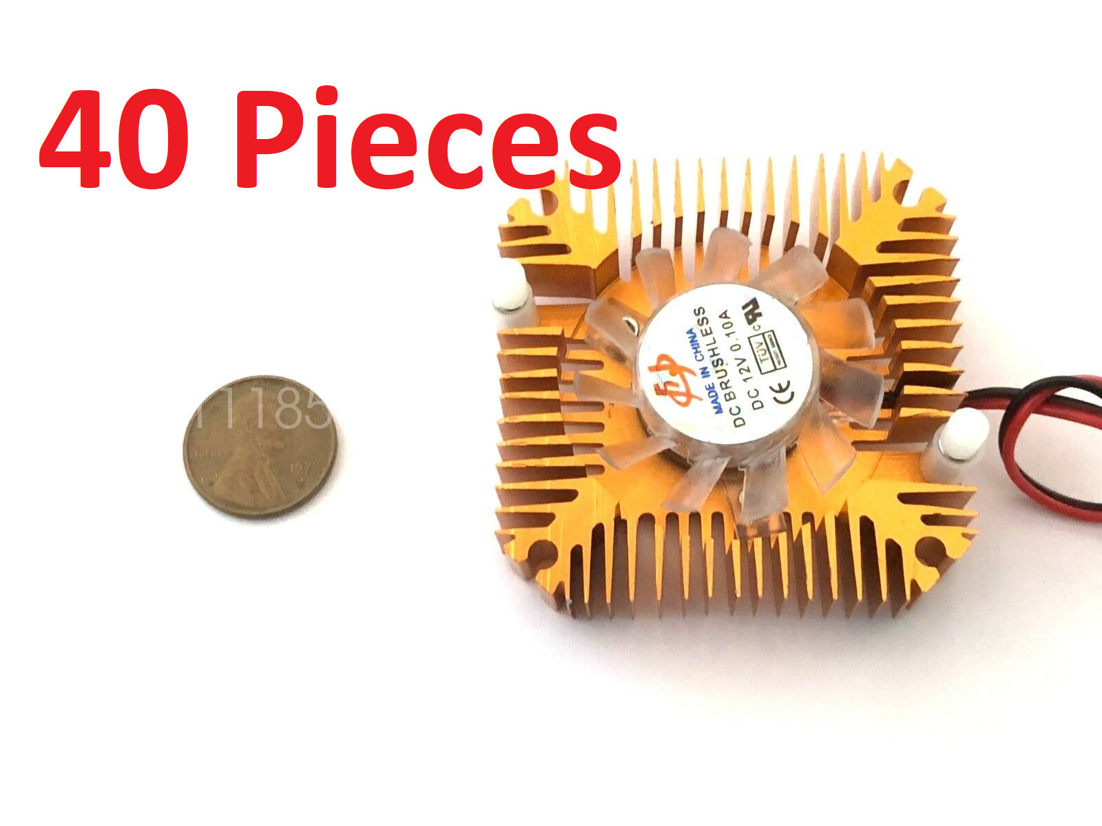 40 Pieces copper 12v 55mm 2PIN Aluminum Cooling Fan Heatsink Cooler VGA CPU