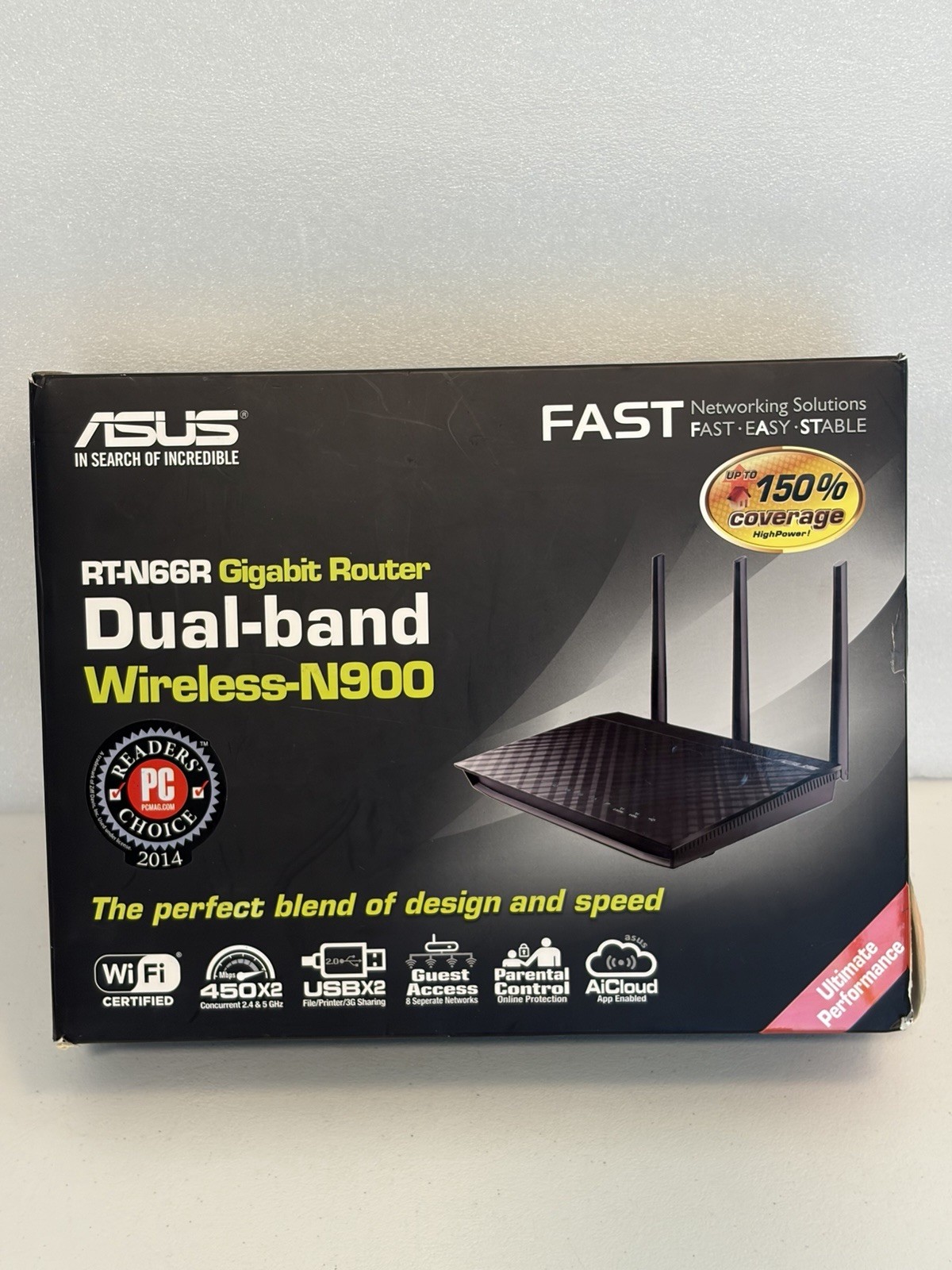 ASUS RT-N66R Wireless-N900 Dual Band Gigabit Wireless Router  New