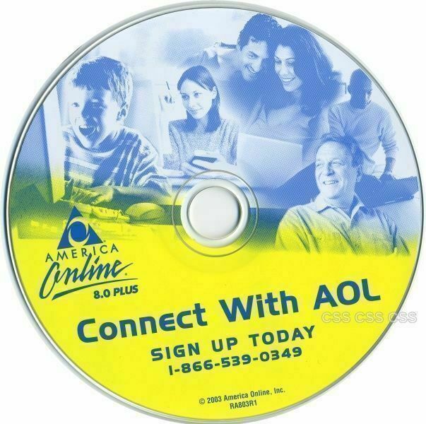 America Online Connect with AOL 8.0 Plus CD Computer Software Email Program
