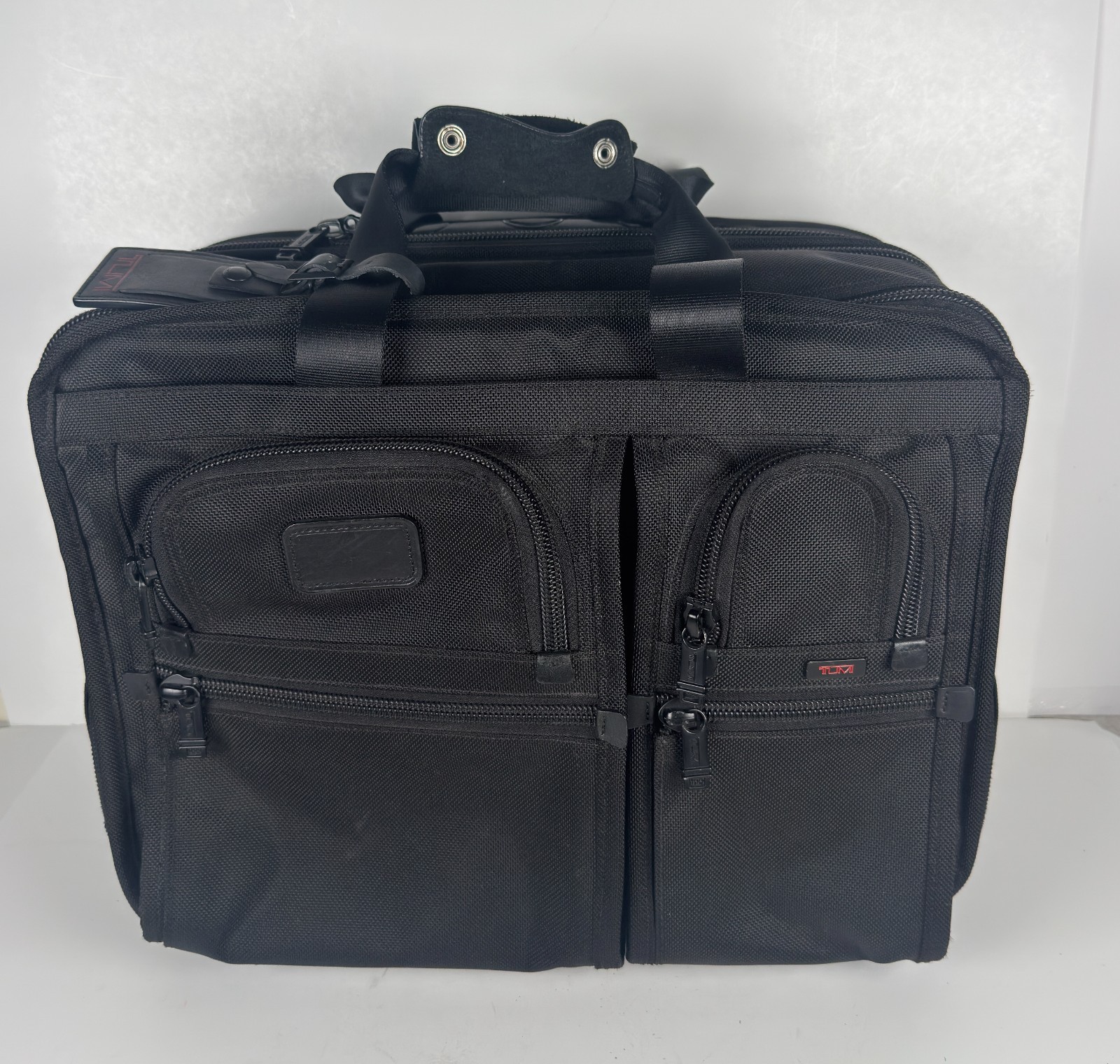 TUMI 26103DH Alpha Rolling Briefcase Laptop Bag Carry On Black Ballistic Nylon