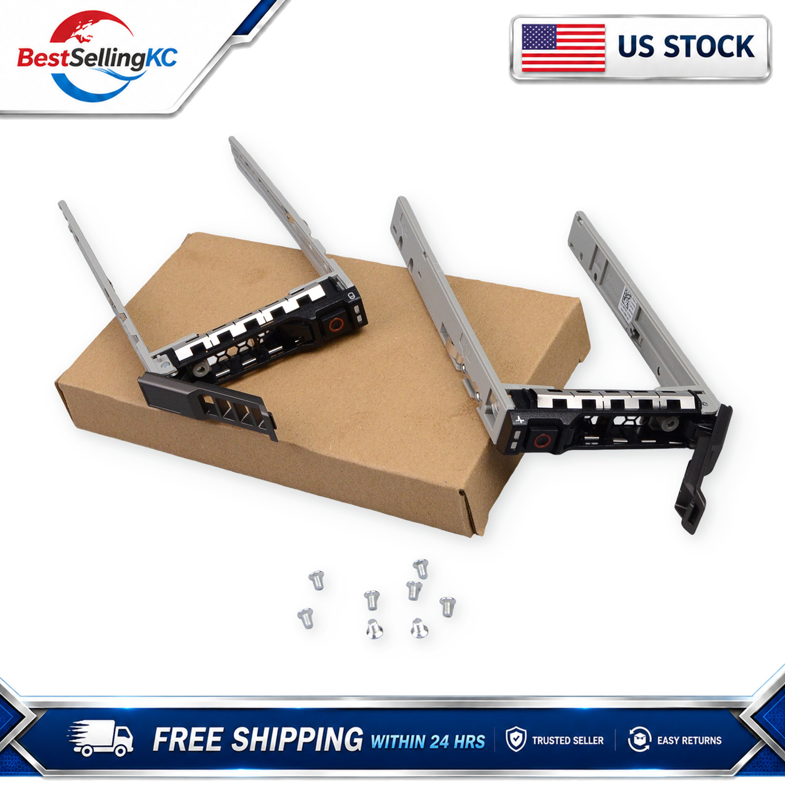 2 Pack 8FKXC HDD Tray for Dell PowerEdge R430 R530 R630 R730 2.5" SFF SAS SATA