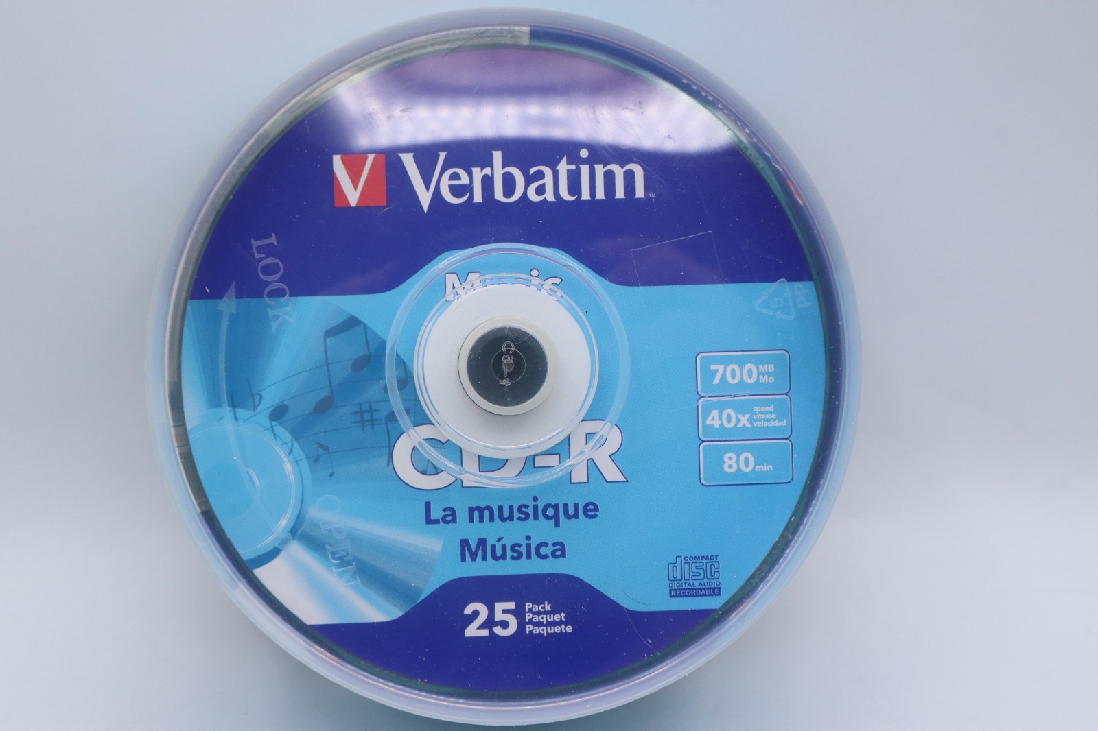 25-Pack Verbatim Music CD-R 700 MB 40X 80 Min Blank Recordable Audio Discs NEW