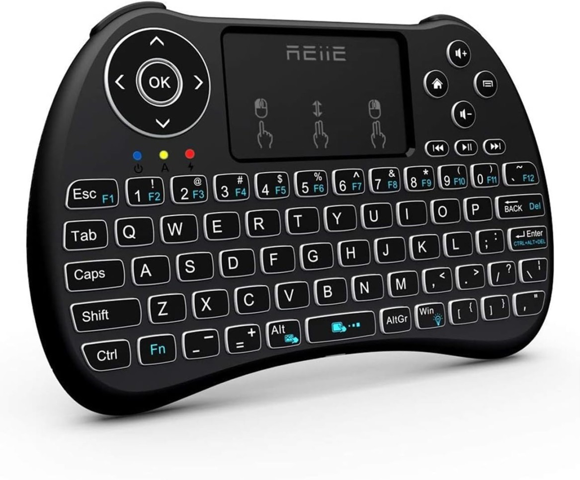 (Backlit Version)REIIE H9+ Mini Keyboard,2.4GHz Wireless Mini Handheld Smart TV