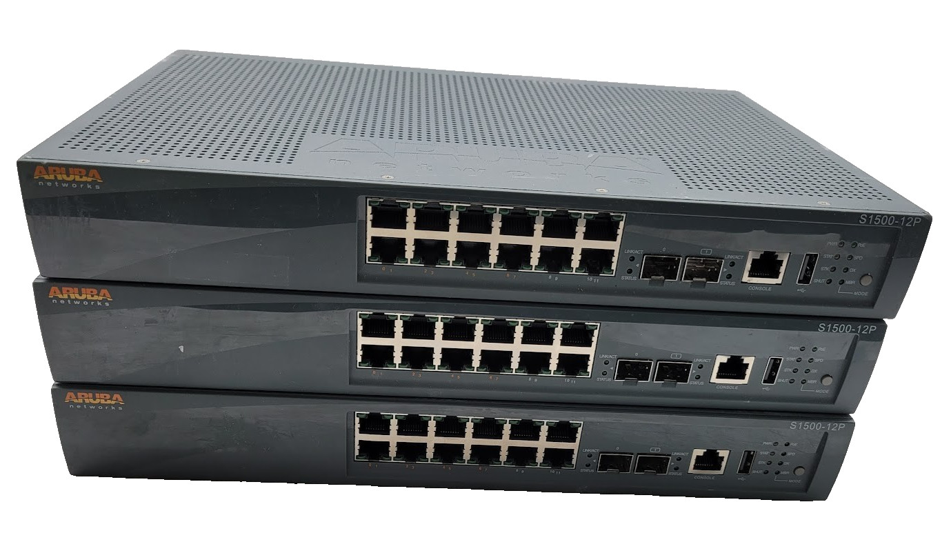 3X ARUBA NETWORKS ARSW1512 S1500-12P switches