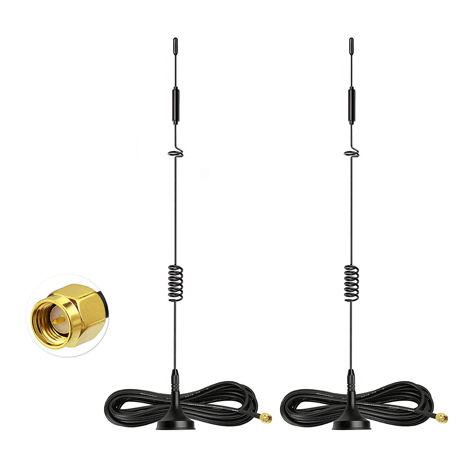 2x 4G LTE Antenna SMA Male Aerial 8dBi Magnetic Base for Vodafone EE O2 Three 4G