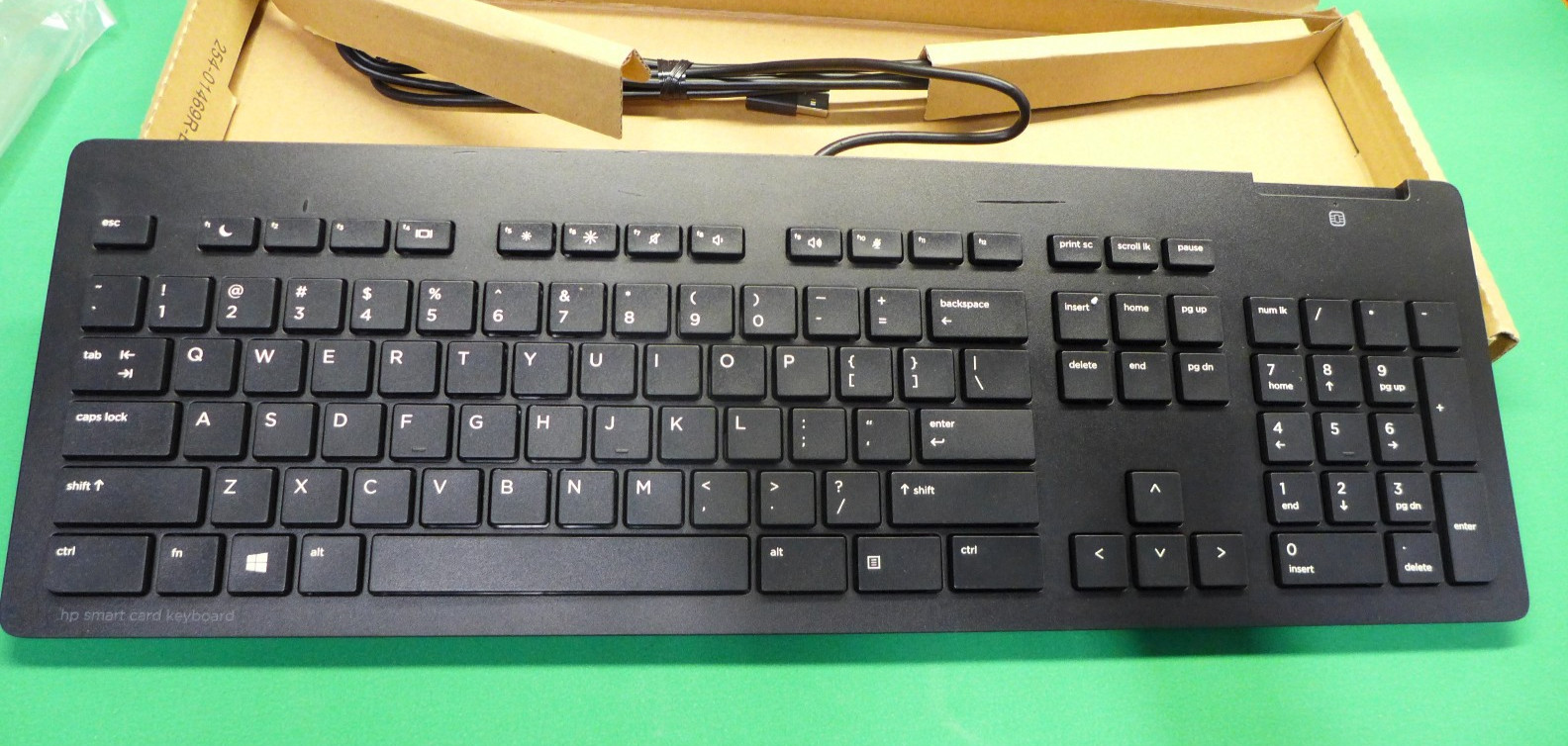GENUINE HP USB Slim Smartcard CCID Keyboard Black 911502-001