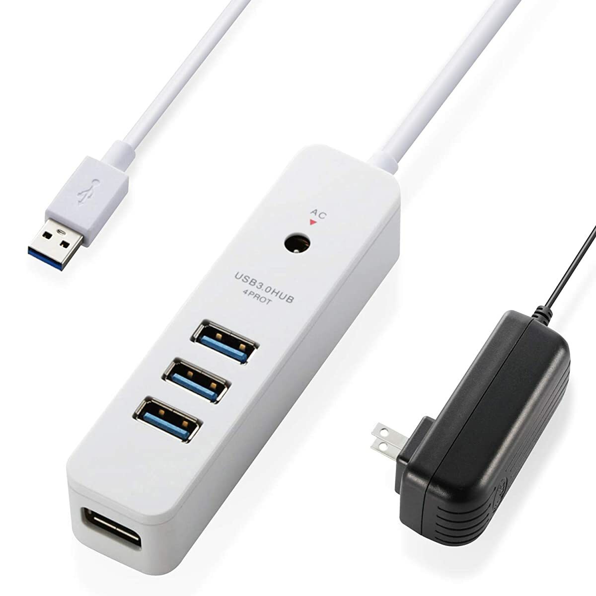 Elecom USB3.0 hub 4-port self / bus with both the corresponding magnet with AC