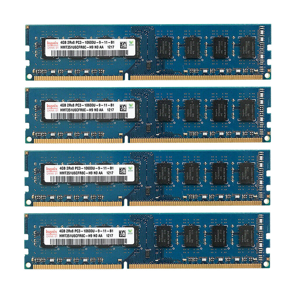 16GB Kit (4x 4GB) DDR3 1333MHz Computer Desktop Memory DIMM PC RAM CL9 For Hynix