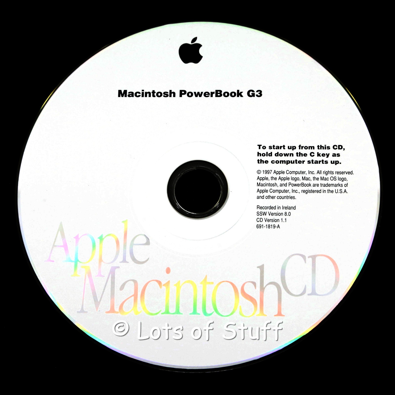 Apple Macintosh PowerBook G3 Installation CD 1997 OS Version 8.0
