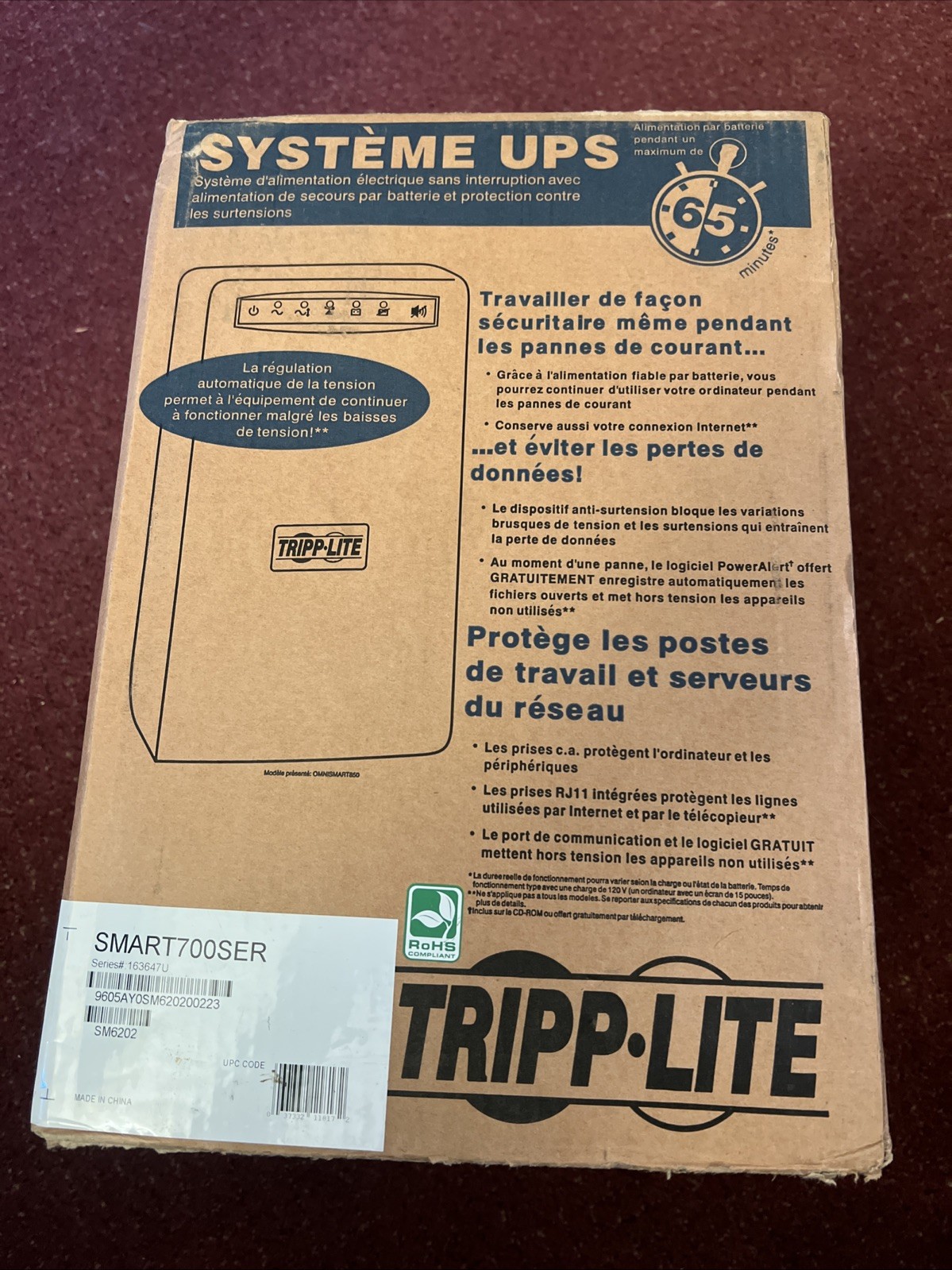 TRIPP LITE UPS System SMART700SER BRAND NEW Factory SEALED 65 Mins Run Free SHP