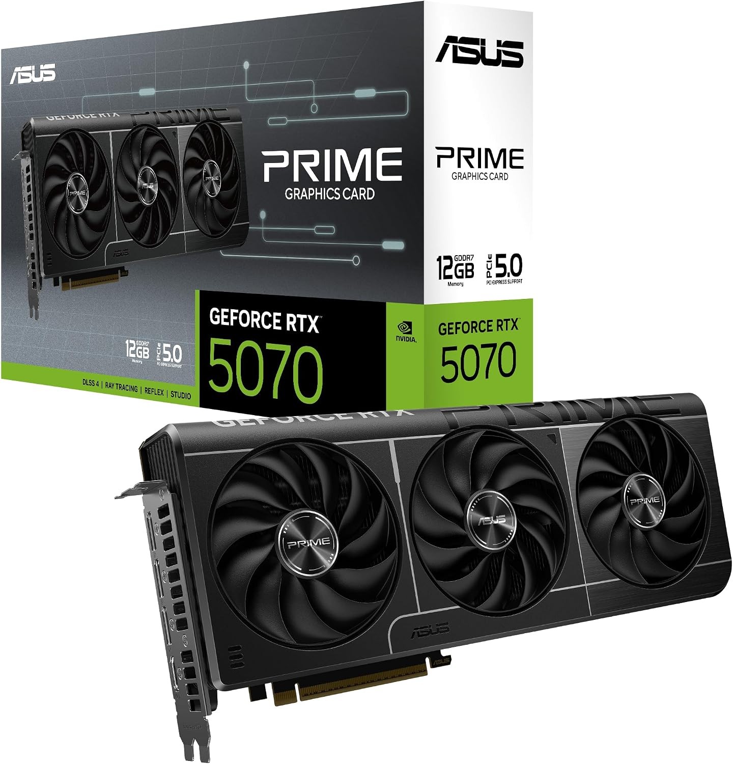 ASUS Prime NVIDIA GeForce RTX 5070 12GB GDDR7 Graphics Card PCIe 5.0 DLSS 4