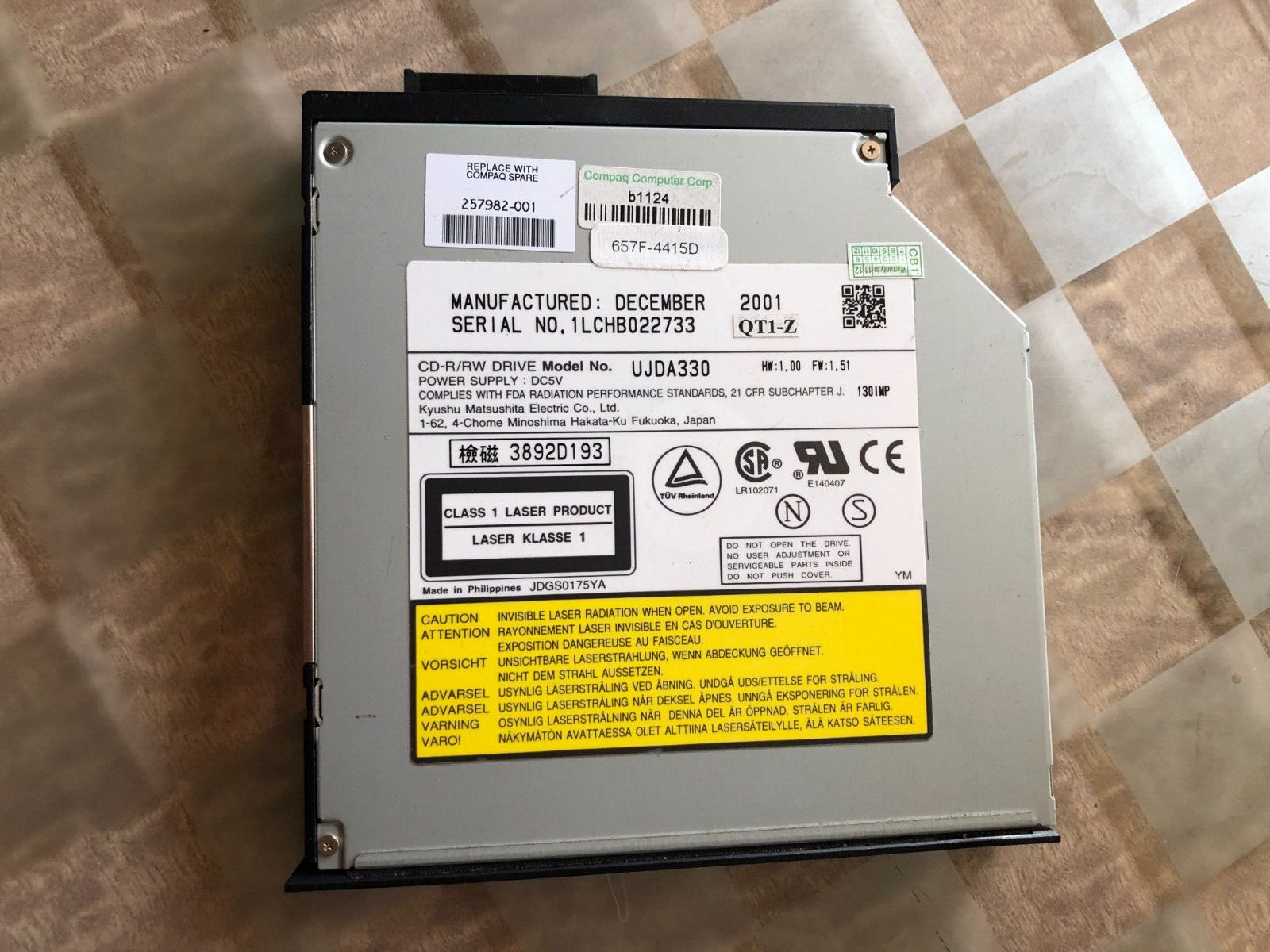 Genuine HP Compaq SR-C8102 UJDA330 Laptop CD-R/CDRW Drive