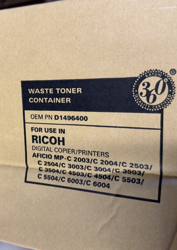 2 Pack Katun Ricoh Waste Toner Bottle-3 MP C6003 416890 for MP C3003 C3503 C3504