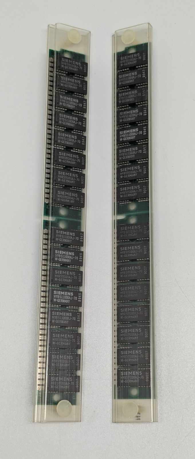 4 VTG Siemens West Germany HYB511000BJ-70 8 Chip FPM Ram UNTESTED - SEE DESC