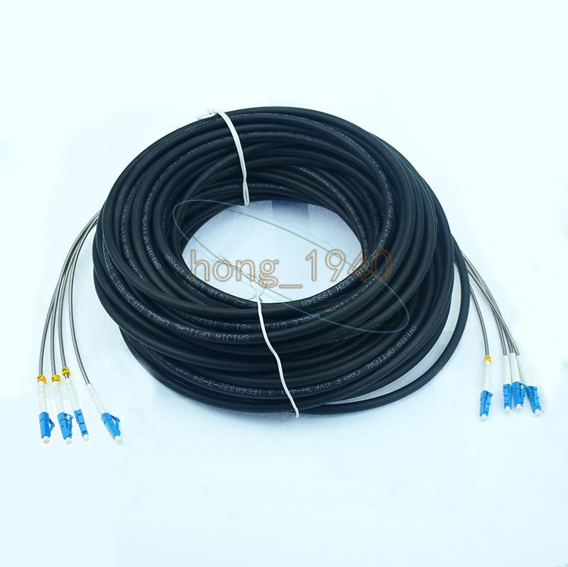 50M Field Outdoor LC-LC UPC 4 Strand 9/125Single Mode Fiber Patch Cord