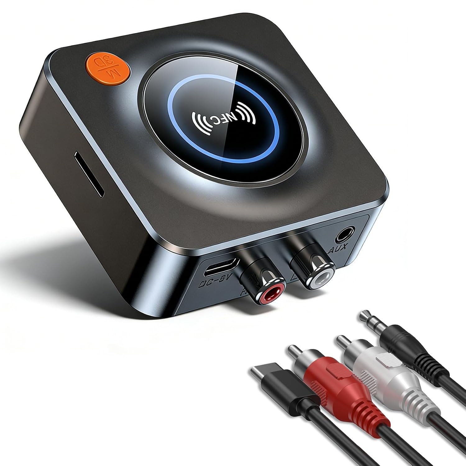 RCA to Bluetooth Home Stereo Adapter Receiver Audio Streaming Converter