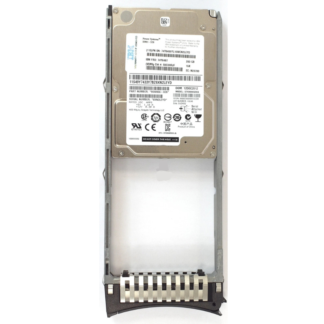IBM 283GB 15K SAS 6Gb/s 2.5" SFF HDD 74Y6497 ST9300653SS
