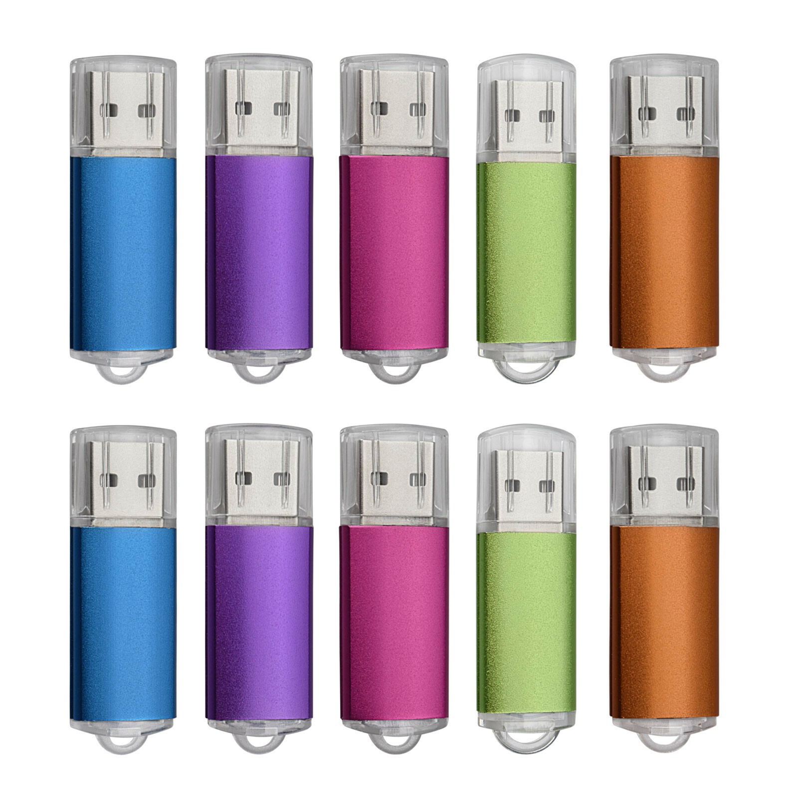 10 Pack USB 2.0 Flash Drive 1GB-4GB Rectangle Blank Data Thumb U Disk Storage