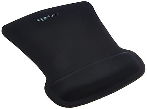 BLACK - AMAZON BASICS IRREGULAR ERGONOMIC GEL COMPUTER MOUSE PAD WRIST REST
