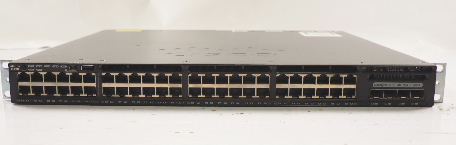 Cisco WS-C3650-48FS-S V01 48-Port GE Full PoE+ 4x1G Uplink Ports 1 x 1025WAC PSU