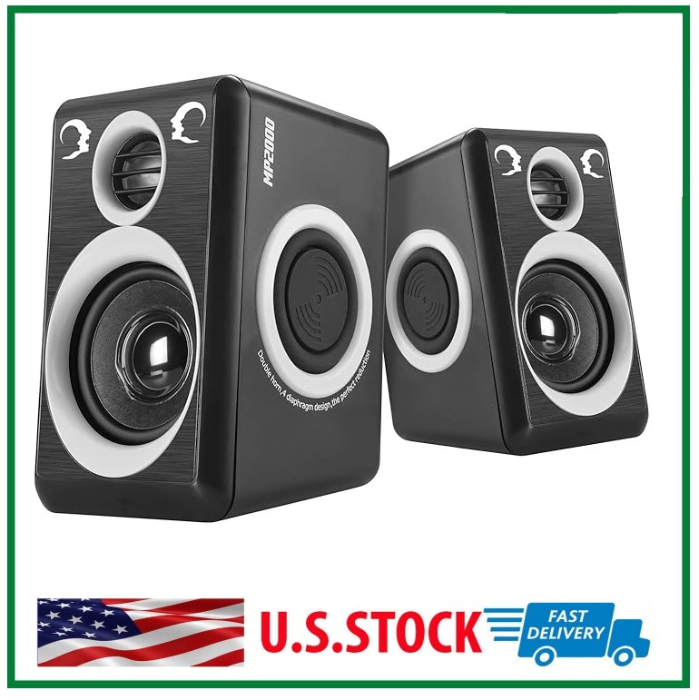 Gaming Speakers 6x9 PC Surround Sound System Loud Deep Bass USB Desktop Computer