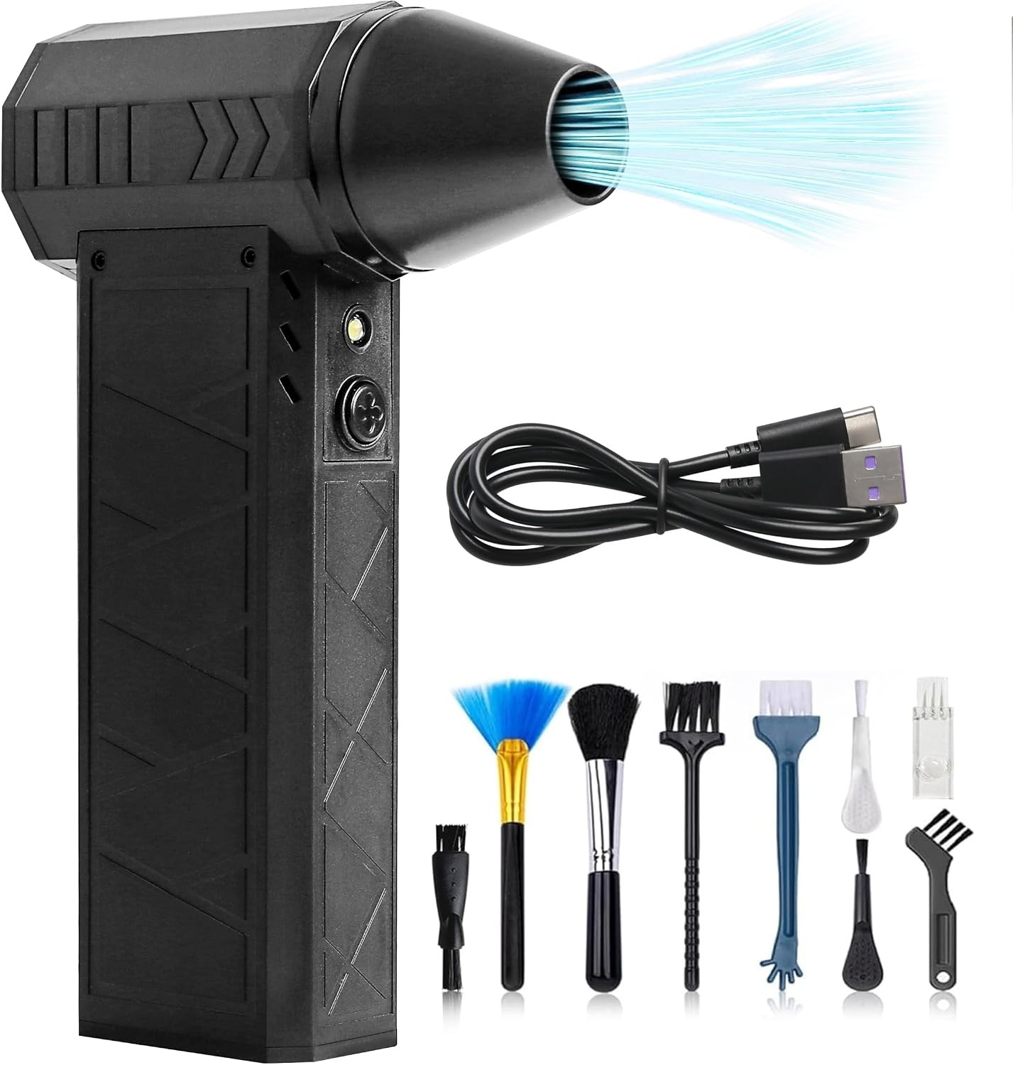 Compressed Air Duster 130000RPM Electric Air Duster with Light Super Power