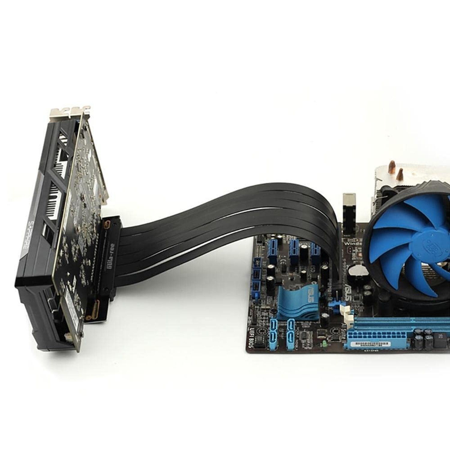Graphics Card GPU Vertical Full Speed PCI-E 4.0 x16 Riser Cable High Speed Ge...