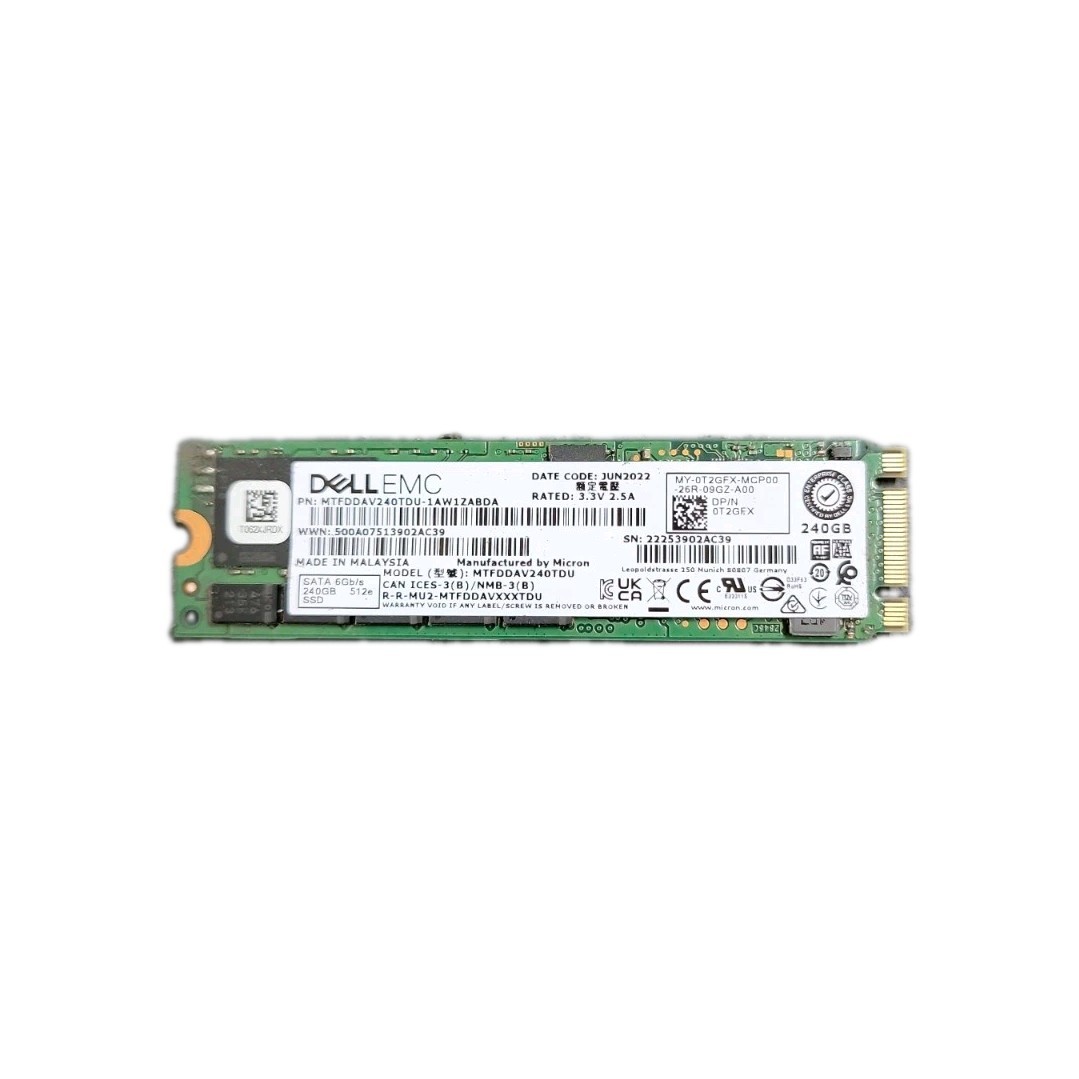 Dell 0T2GFX EMC MTFDDAV240TDU 240GB 6Gb/s TLC M.2 2280 SATA SSD